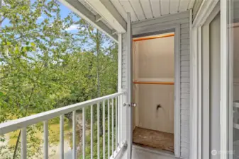 Additional storage closet off the deck.