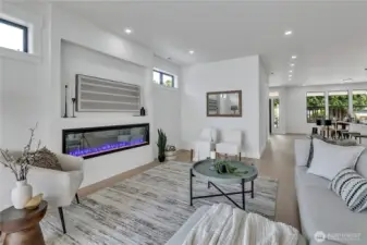 Electric fireplace and built in Media center