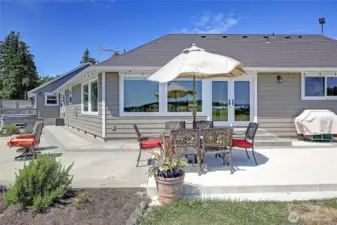 Large sunny patio area...