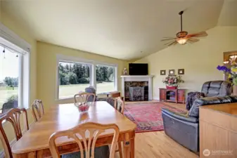 Dining area. Hardwood throughout great room...