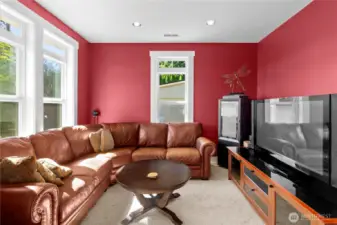 Bonus room with solid pocket doors for privacy.