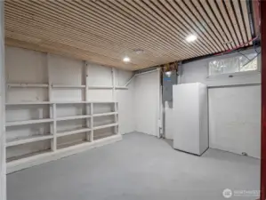 Basement with various storage; updated electrical wiring and panel