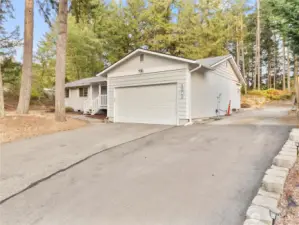 Private large lot with RV Parking and space for boat.
