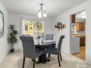 Dining room window overlooking private