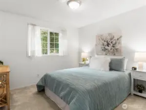 Spacious guest bedroom.
