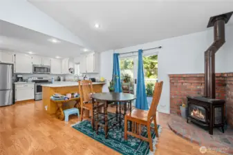 Easy access to the deck and backyard from the kitchen.