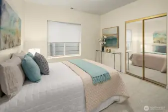 Good sized bedroom with large closet