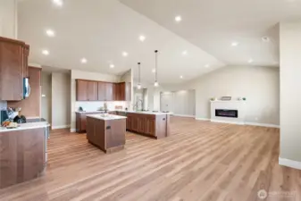 Electric Multi-Function Fireplace in Great Room