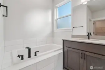 Pic is of similar home, layout and materials of surfaces may vary. Cabinets to be white in actual home.