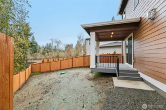 Private rearyard, wetland backing