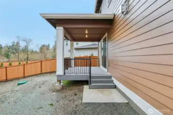 Heatpum llocated in reary yard.