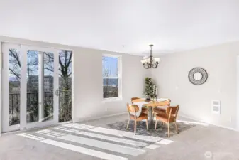 Dining area adjacent to west-facing balcony
