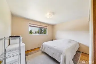 One of three bedrooms on upper level.