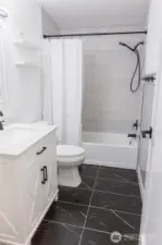 Main full bath - Beautiful Tile flooring