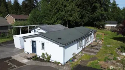 Drone View of the house. (Currently there is a POD on the driveway for seller, which will be removed before closing )