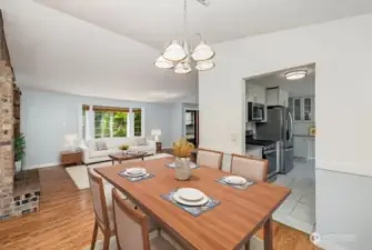 Virtually staged dining room.
