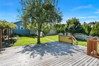 Spacious deck in the back built in 2023.