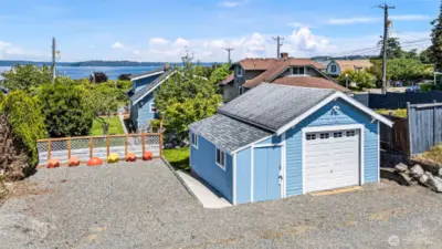 1-car garage with storage, plus additional off-street parking.