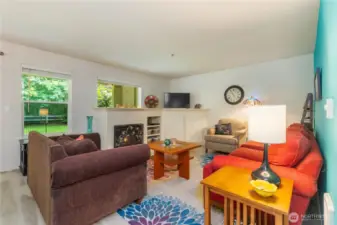 The living room with a gas fireplace for those chilly evenings.
