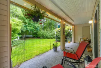 Another view of the back patio toward the storage closet.