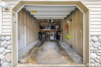 The single car garage right in front of the unit.