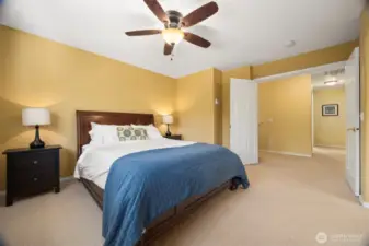 Main bedroom with ceiling fan