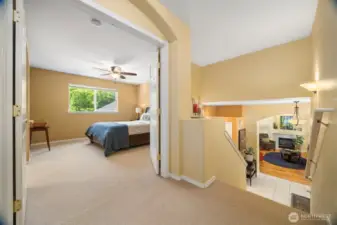 Landing area looking into the main bedroom
