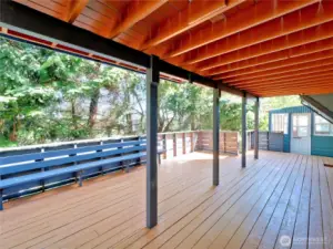 main floor deck with an atrium