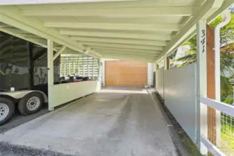 Carport located in front of the ADU