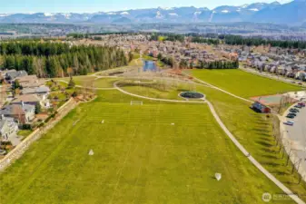 The main park where many community events are hosted is just down the street
