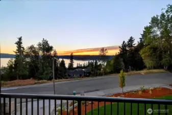 View from deck off living room sliding glass doors. enjoy sunset views of Lake Sammamish looking West.