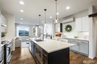 Tremendous storage options. Lower cabinets complete with pull out shelving.