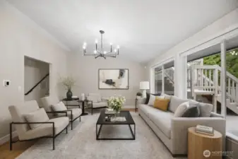 Large windows in Living room and entire home Virtual Stage