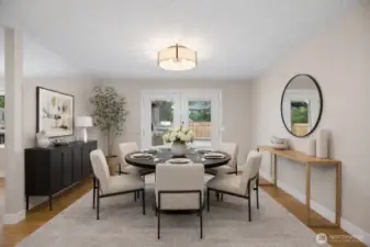 Virtual staged Dining rm