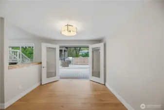 French doors to deck