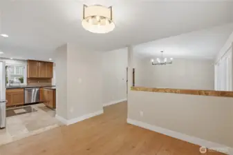 Dining room looking towards kitchen and Living room