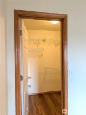 Walk in closet in bedroom