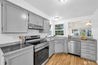 Open kitchen, plenty of storage!