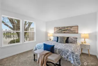 Primary suite with lake views.