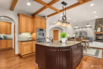 A butler's pantry off the kitchen adds convenience.