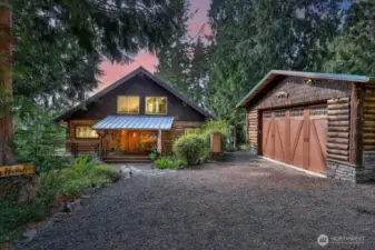 Welcome home!  (Electric car charging station boxed in wood)