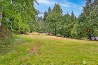 An extra field on north side of property great for games, exercise, or keeping livestock, horses.