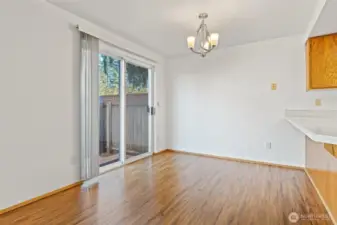 Dining room with slider to back yard.