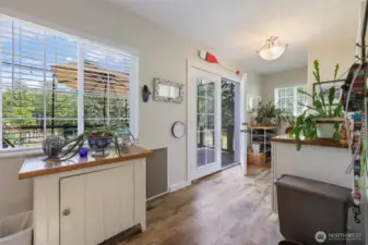 French door open to large back deck!