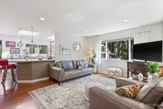 Open concept living room provides a great space for entertaining!