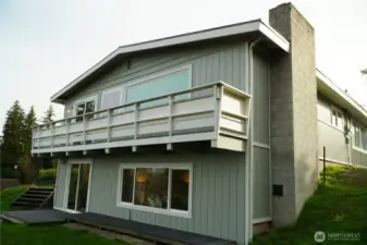 modern level entry home with view lower level