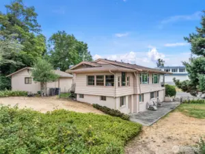 View showing the finished lower level of home.