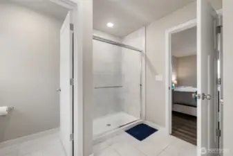 Thoughtful layout and modern finishes offer both function and calm, giving this bathroom a clean, elevated feel.