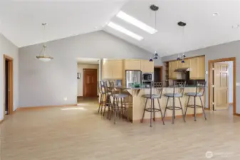 Dining room is spacious and has great wall space for hutch