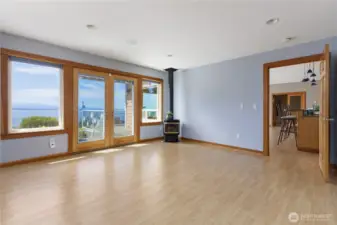 Primary with a wall of windows to catch the view